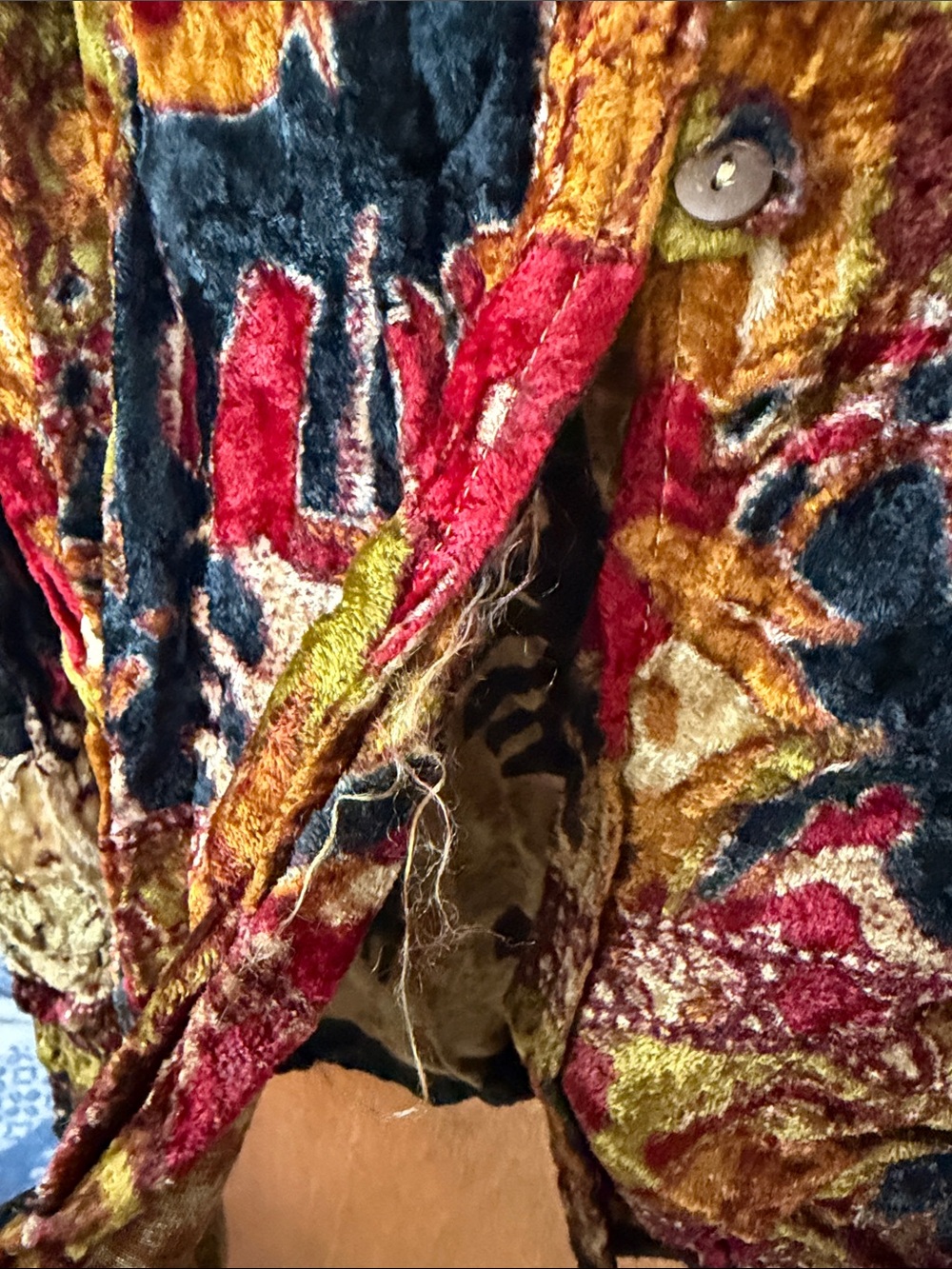 Multicolor Velvet Boho Button-Front Top - Picture 6 of 6